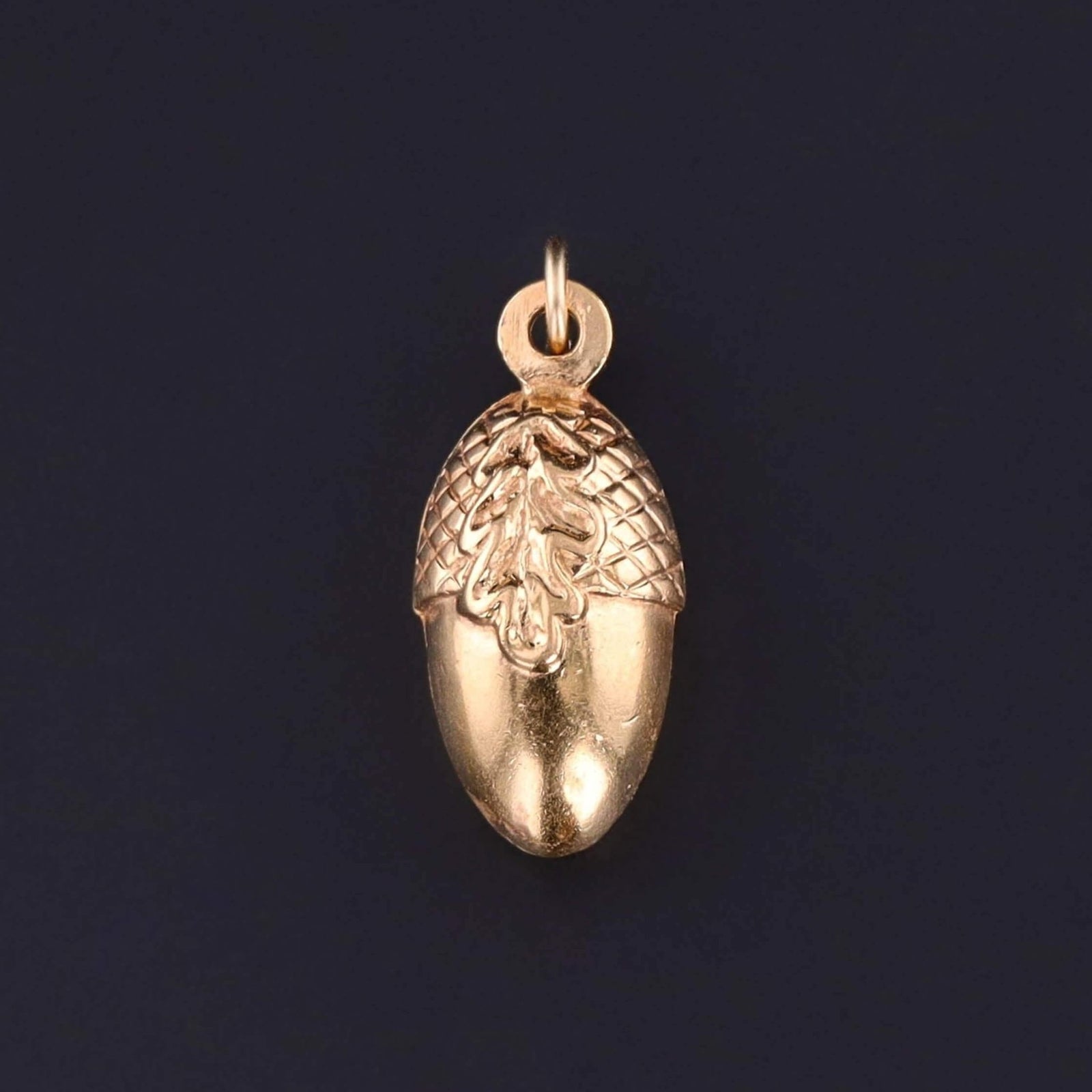 Vintage Acorn Charm of 18k Gold - Trademark Antiques