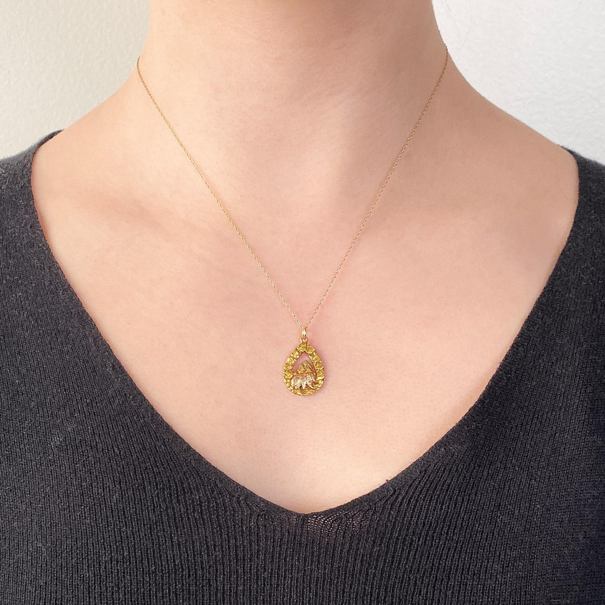 Vintage Alaskan Gold Nugget Bear Pendant - Trademark Antiques
