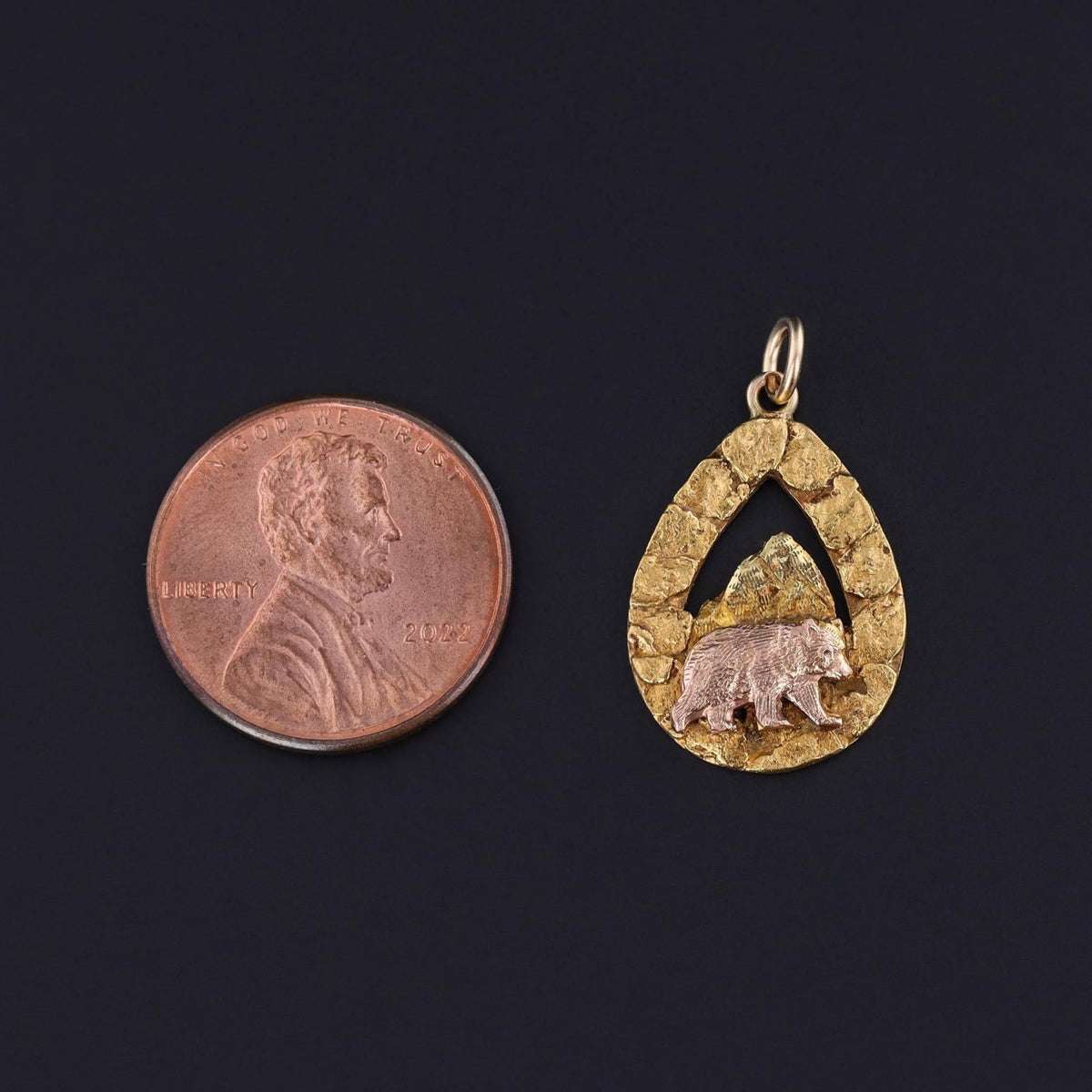 Vintage Alaskan Gold Nugget Bear Pendant - Trademark Antiques