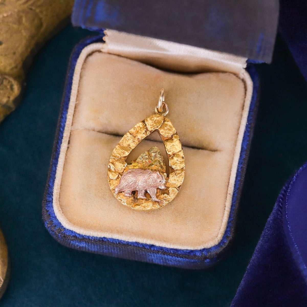 Vintage Alaskan Gold Nugget Bear Pendant - Trademark Antiques