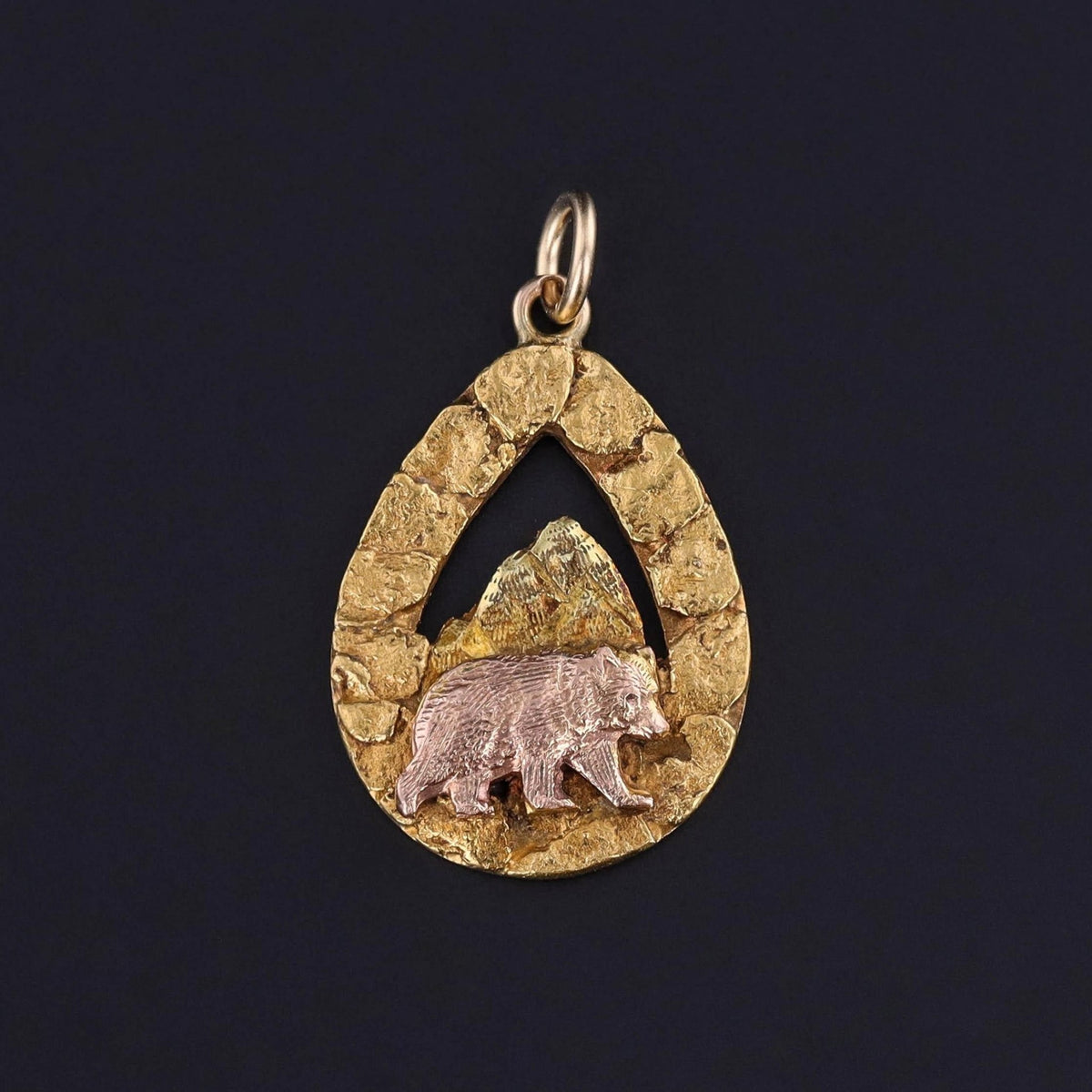 Vintage Alaskan Gold Nugget Bear Pendant - Trademark Antiques