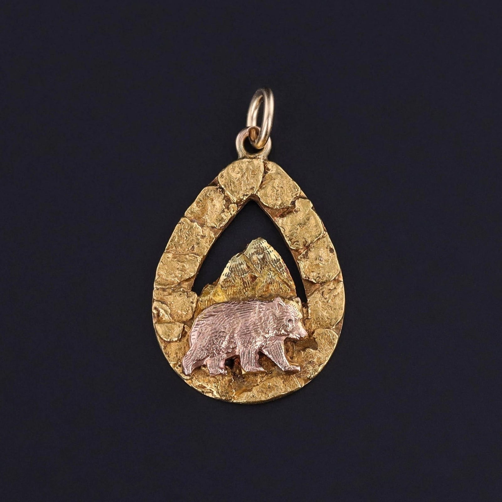 Vintage Alaskan Gold Nugget Bear Pendant - Trademark Antiques