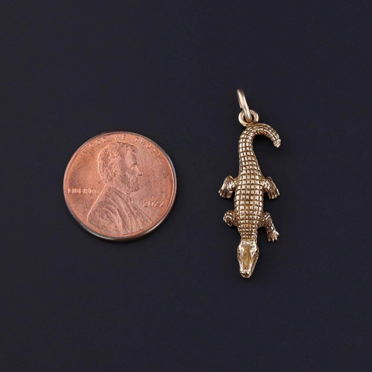 Vintage Alligator Charm of 10k Gold - Trademark Antiques