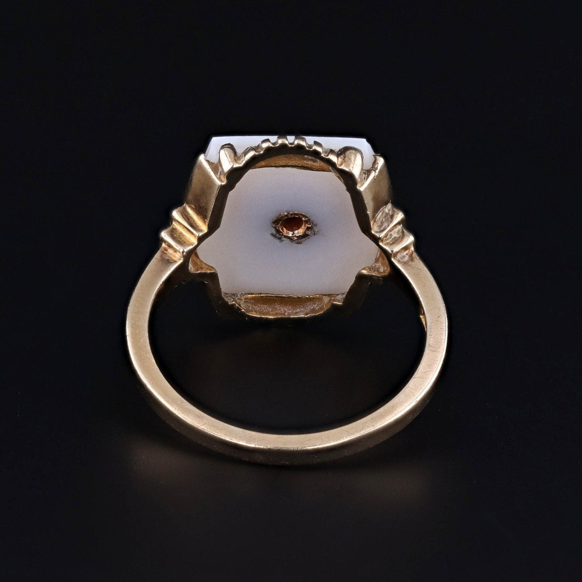 Vintage Amethyst and Agate Ring of 10k Gold - Trademark Antiques
