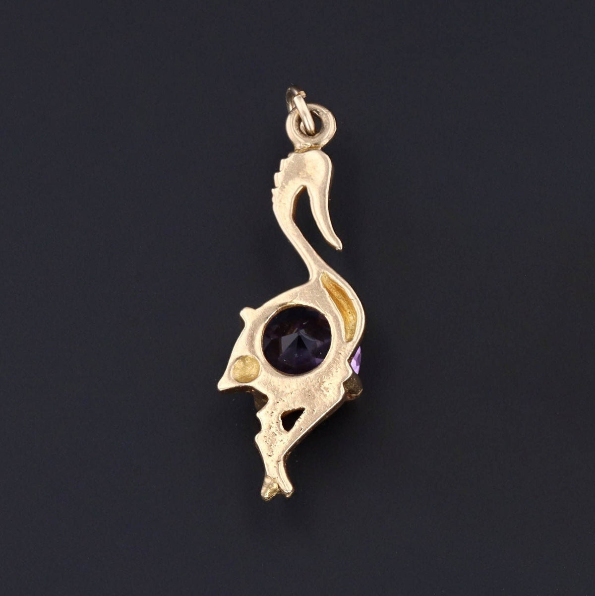 Vintage Amethyst Bird Pendant of 14k Gold - Trademark Antiques