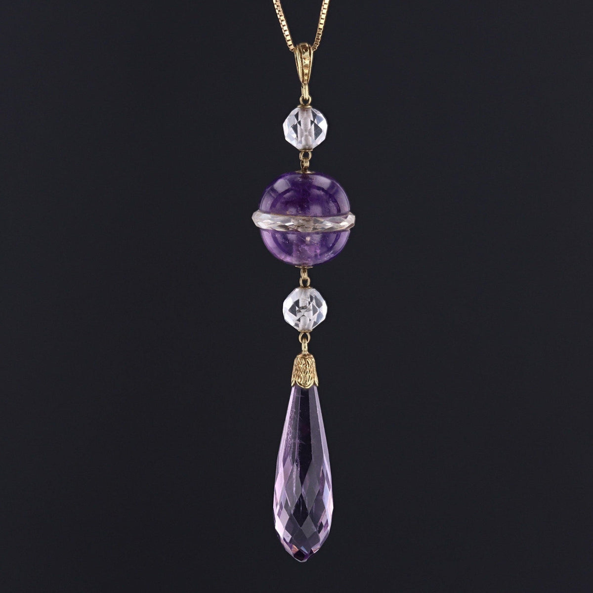 Vintage Amethyst Pendant of 10k Gold - Trademark Antiques
