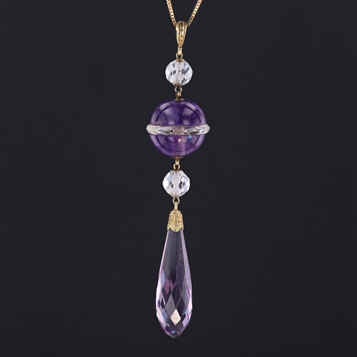 Vintage Amethyst Pendant of 10k Gold - Trademark Antiques