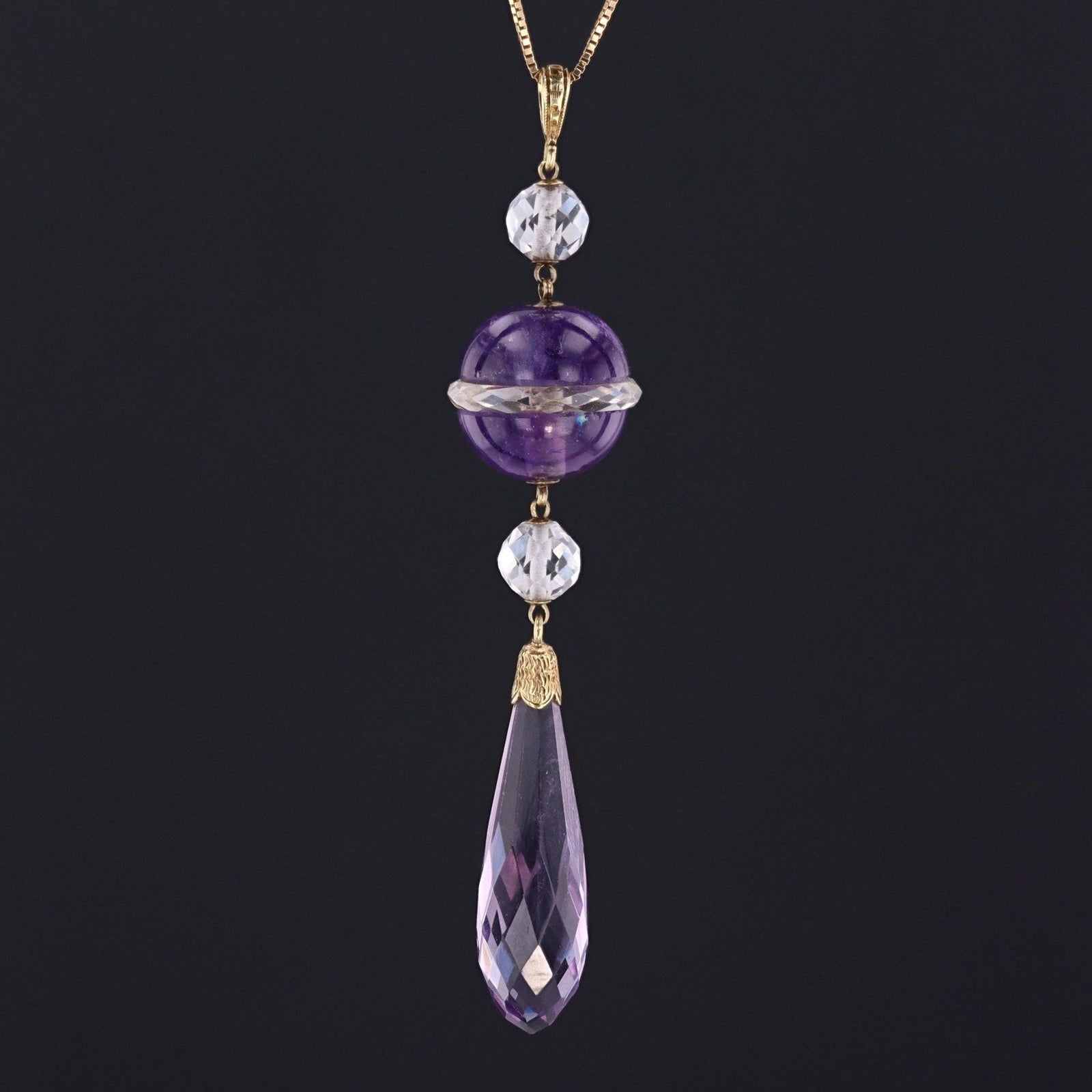 Vintage Amethyst Pendant of 10k Gold - Trademark Antiques