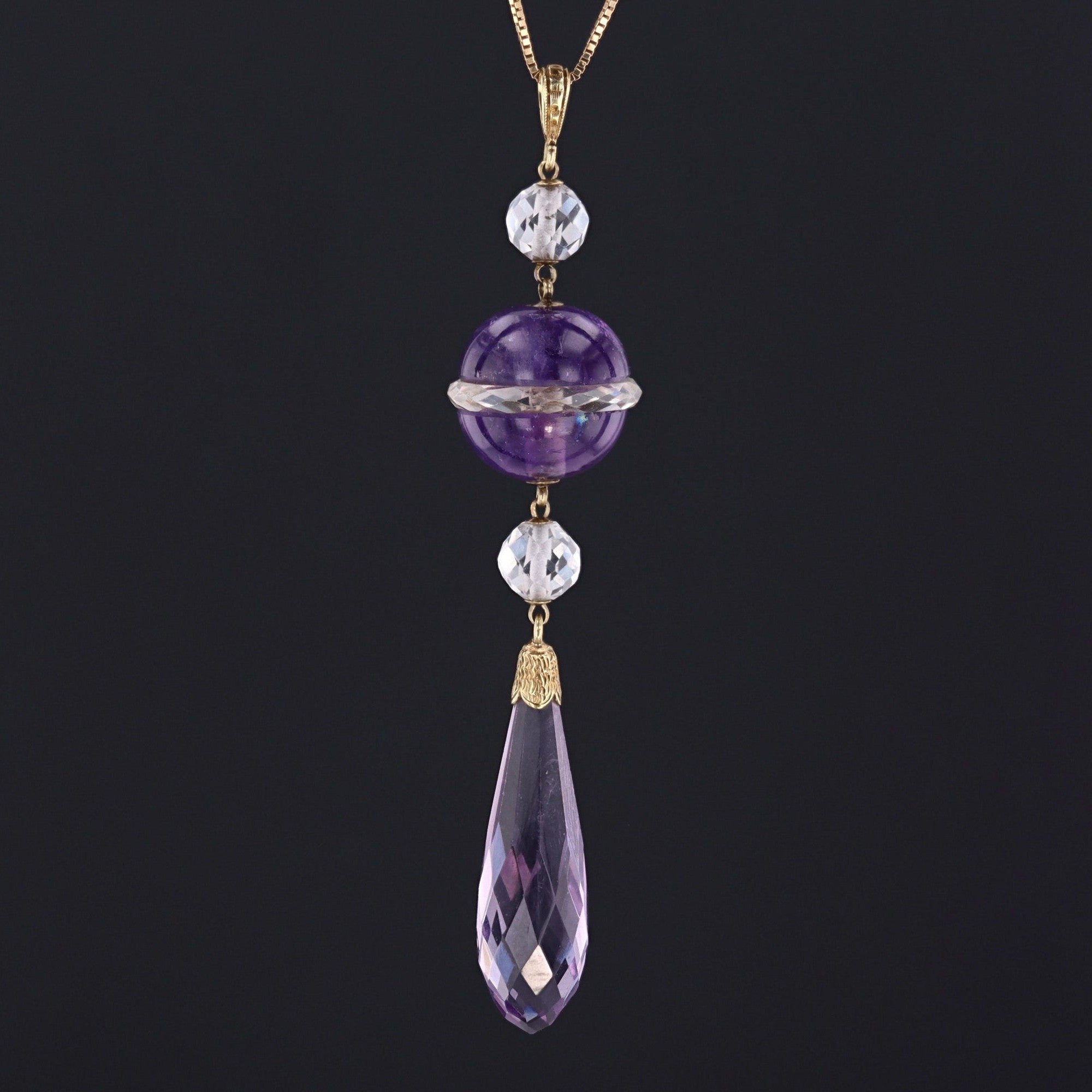 Vintage Amethyst Pendant of 10k Gold - Trademark Antiques