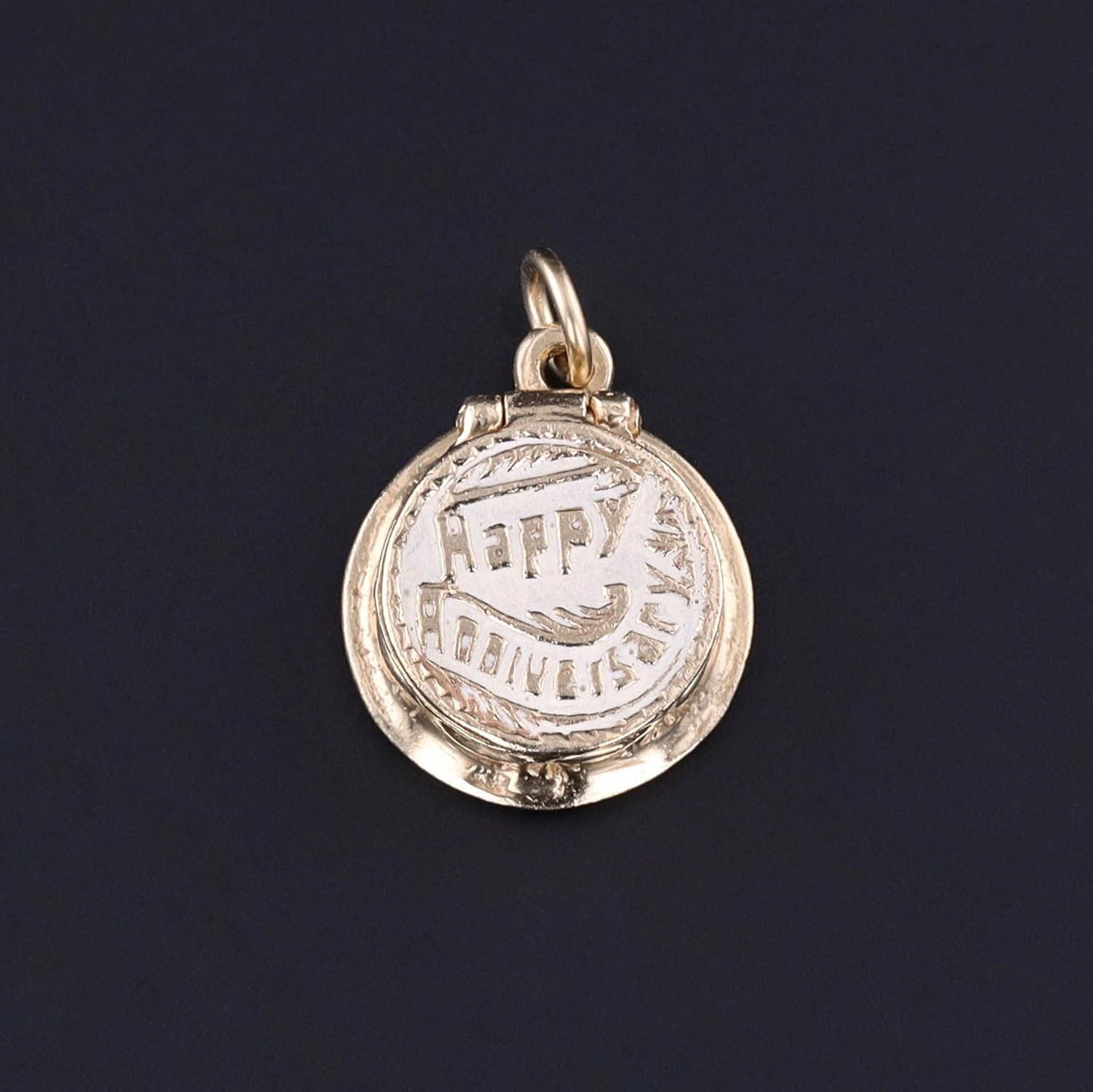 Vintage Anniversary Moveable Cake Charm of 14k Gold - Trademark Antiques