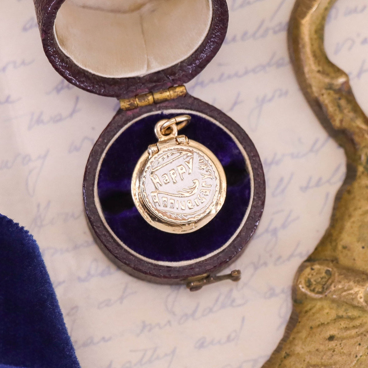 Vintage Anniversary Moveable Cake Charm of 14k Gold - Trademark Antiques