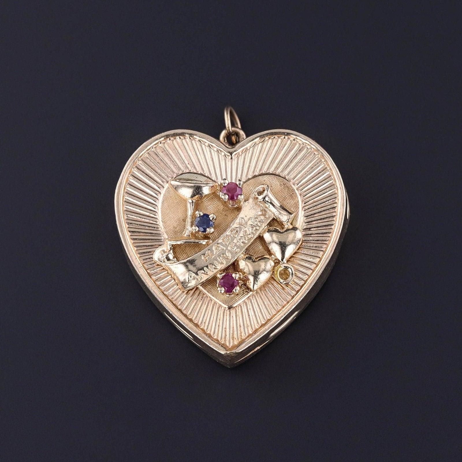 Vintage Anniversary Music Box Pendant of 14k Gold - Trademark Antiques