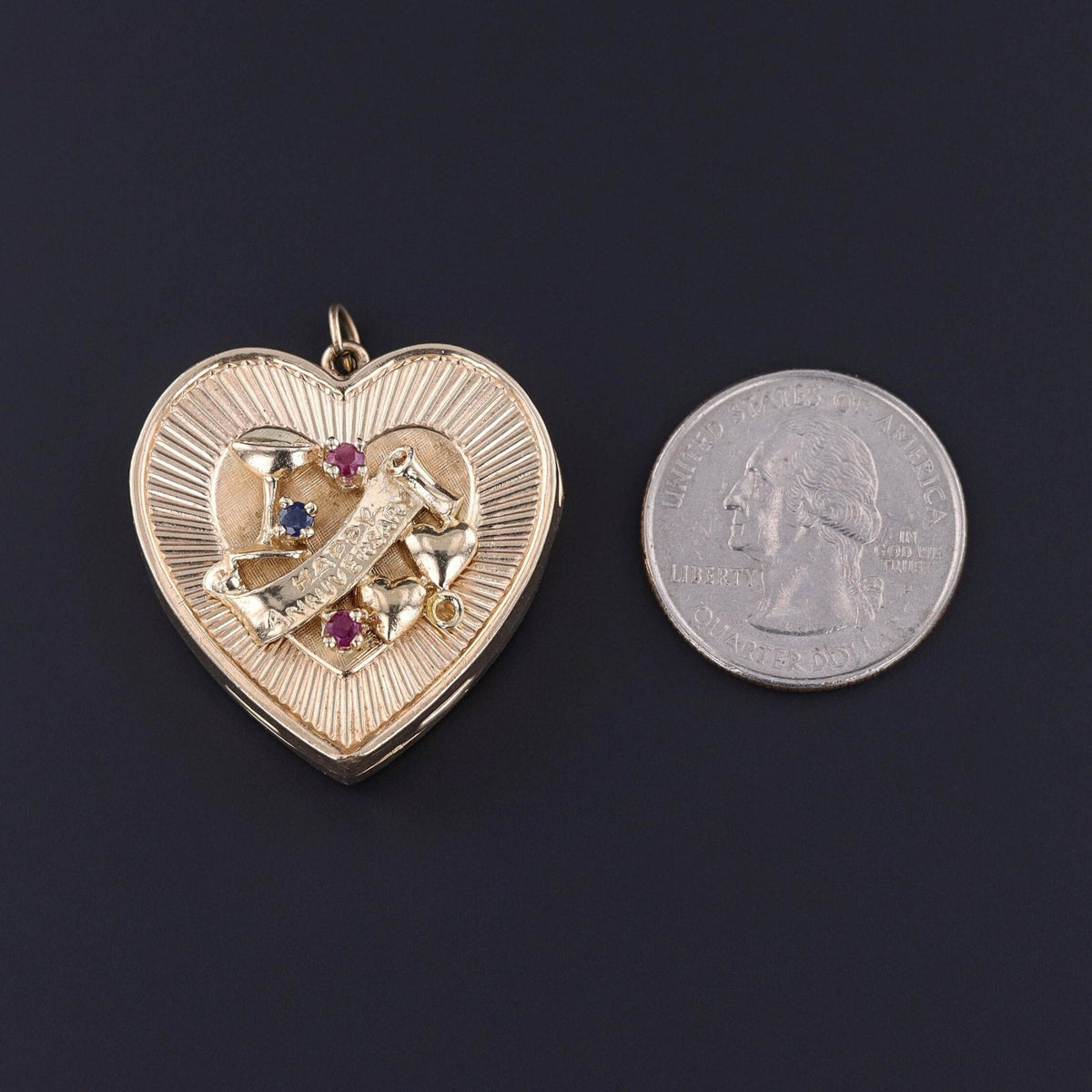 Vintage Anniversary Music Box Pendant of 14k Gold - Trademark Antiques