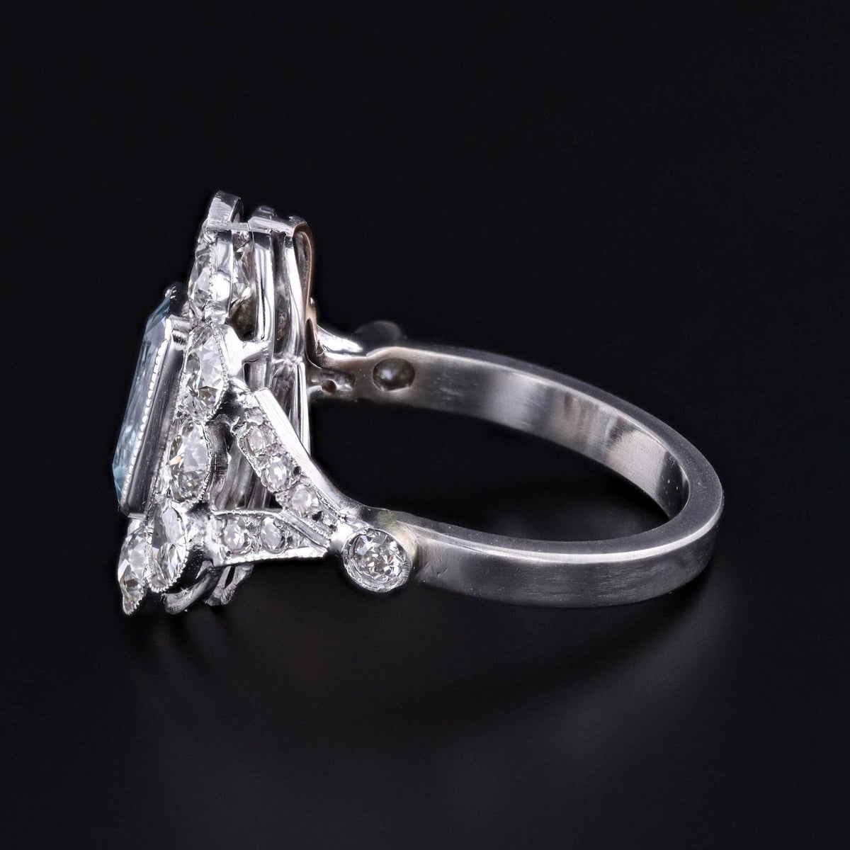 Vintage Aquamarine and Diamond Ring - Trademark Antiques