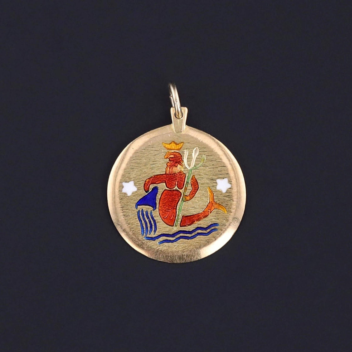 Vintage Aquarius Charm of 18k Gold - Trademark Antiques