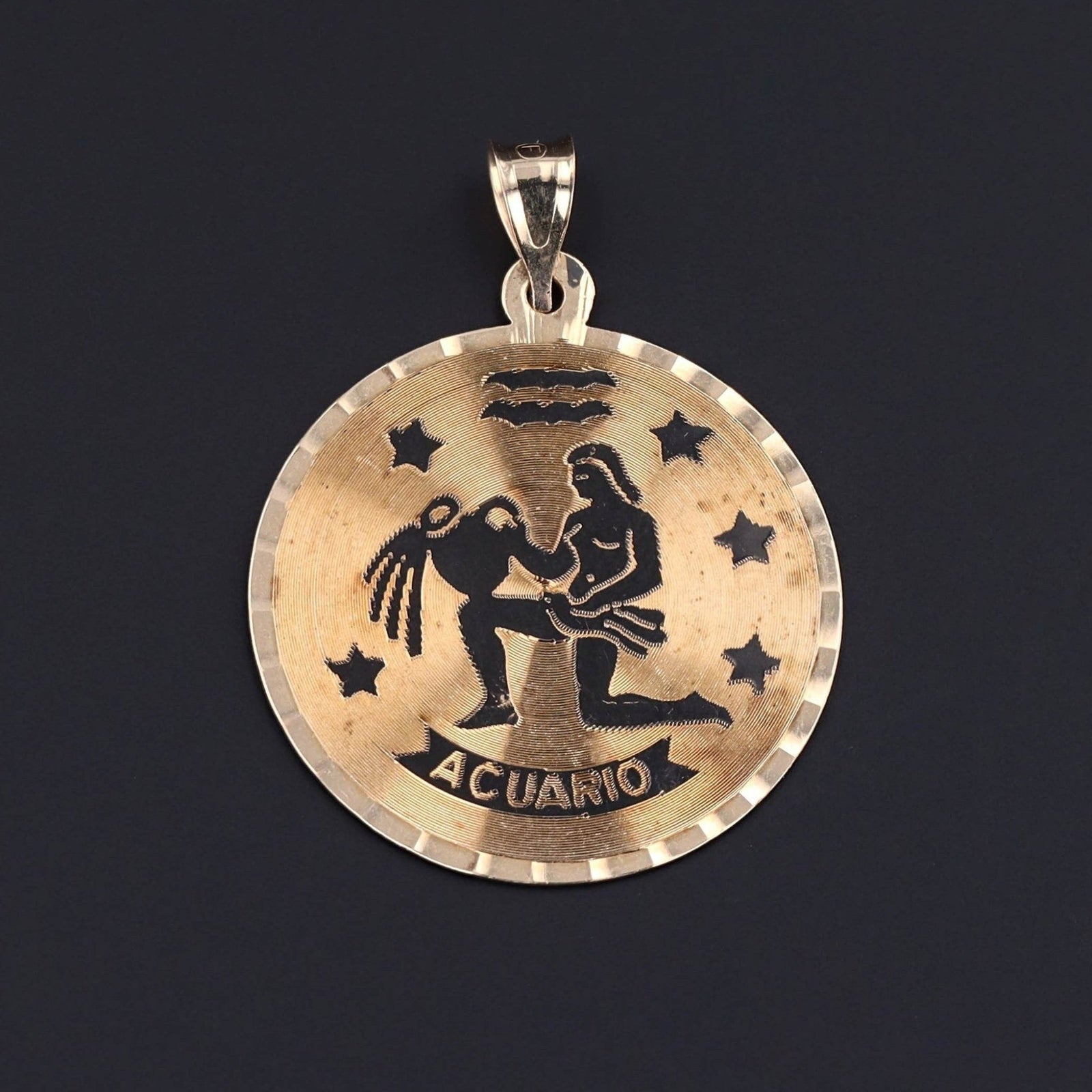 Vintage Aquarius Pendant of 14k Gold - Trademark Antiques