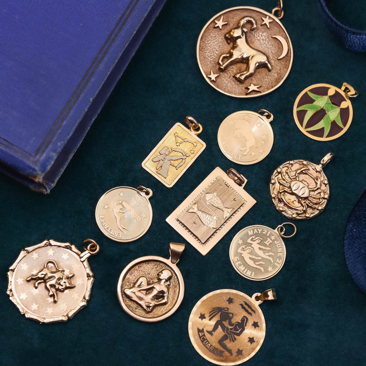 Vintage Aquarius Pendant of 14k Gold - Trademark Antiques