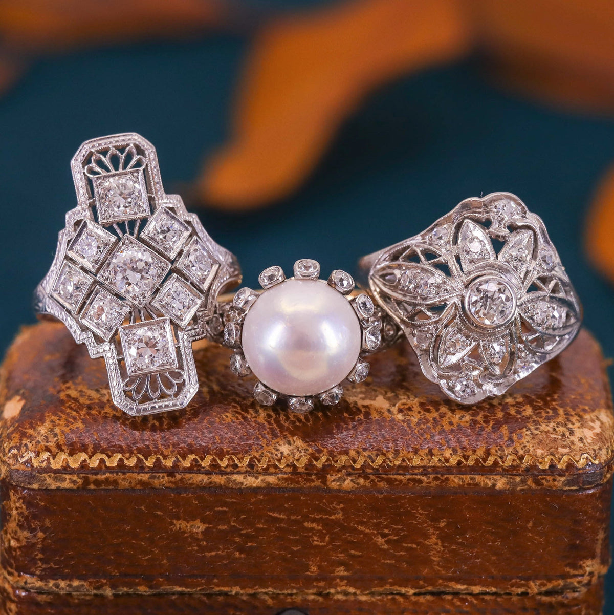 Vintage Art Deco Diamond Ring in Platinum - Trademark Antiques