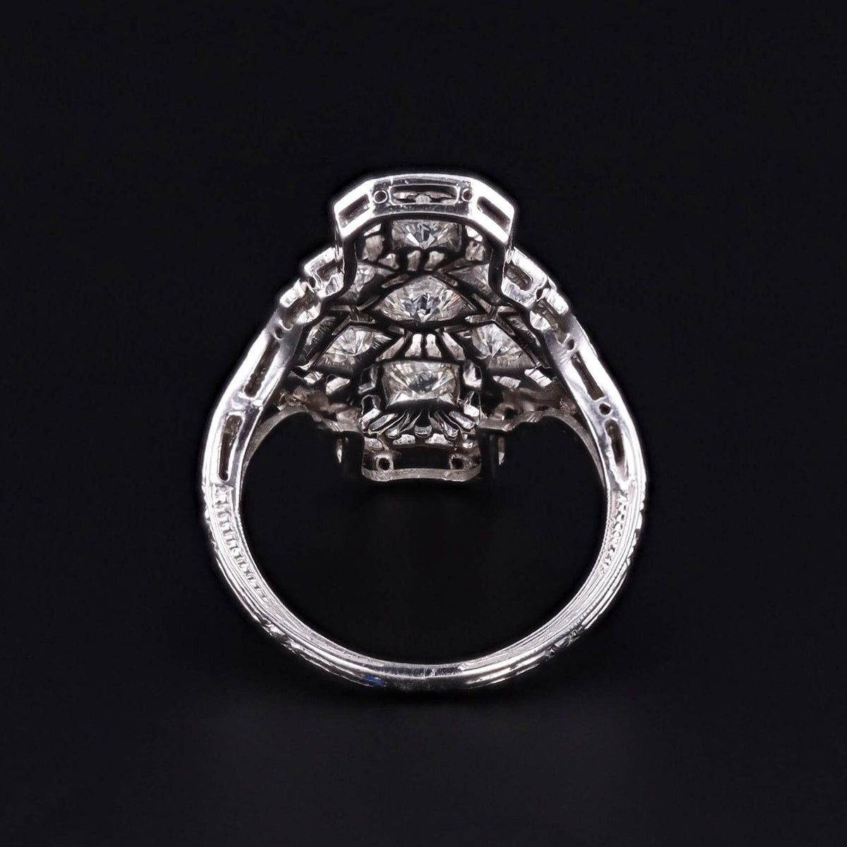 Vintage Art Deco Diamond Ring in Platinum - Trademark Antiques