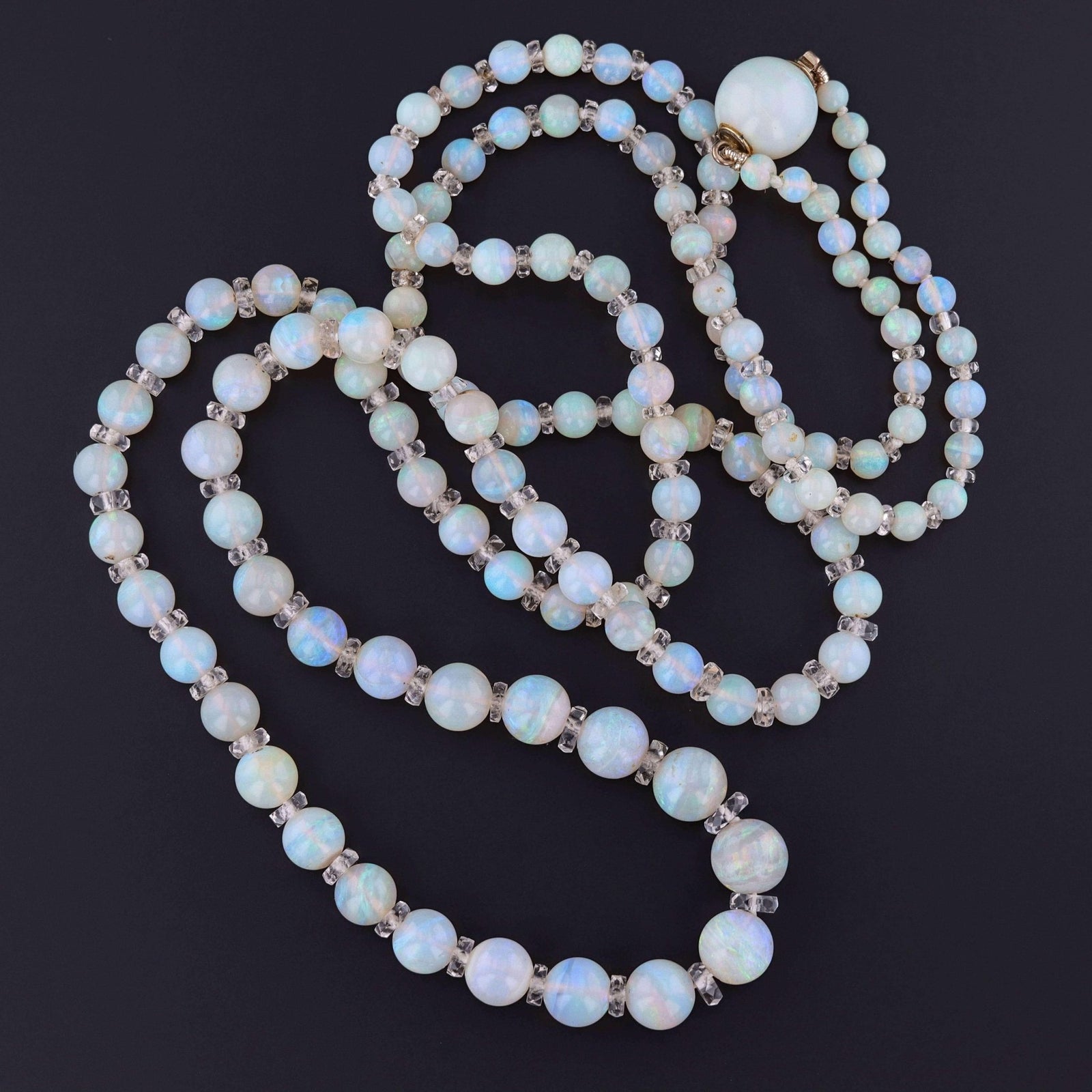 Vintage Art Deco Opal Bead Necklace - Trademark Antiques