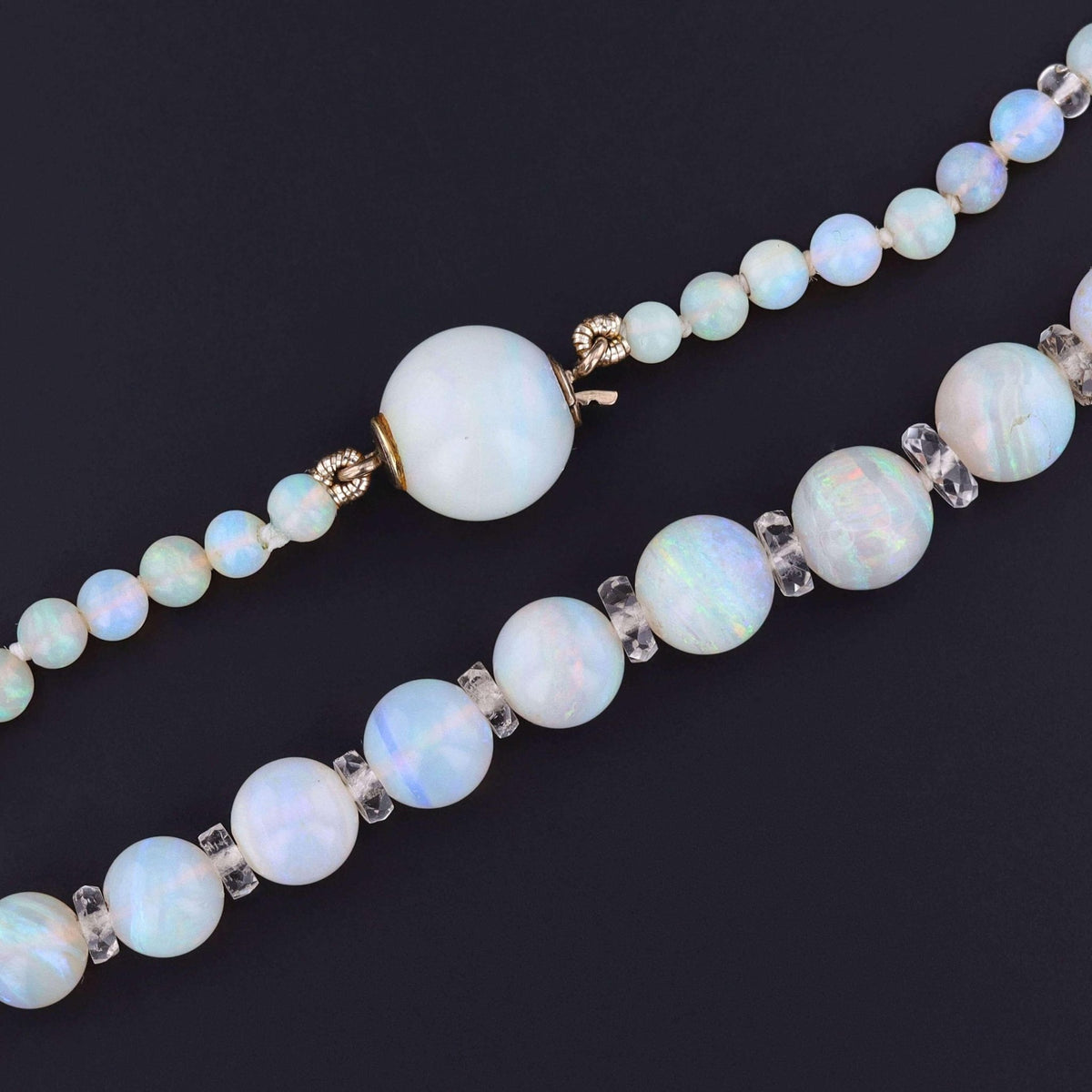 Vintage Art Deco Opal Bead Necklace - Trademark Antiques