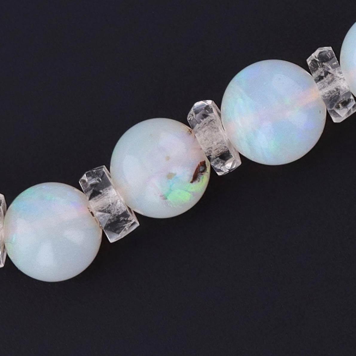 Vintage Art Deco Opal Bead Necklace - Trademark Antiques