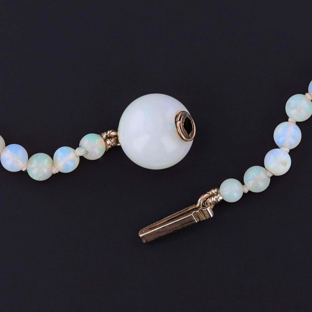 Vintage Art Deco Opal Bead Necklace - Trademark Antiques