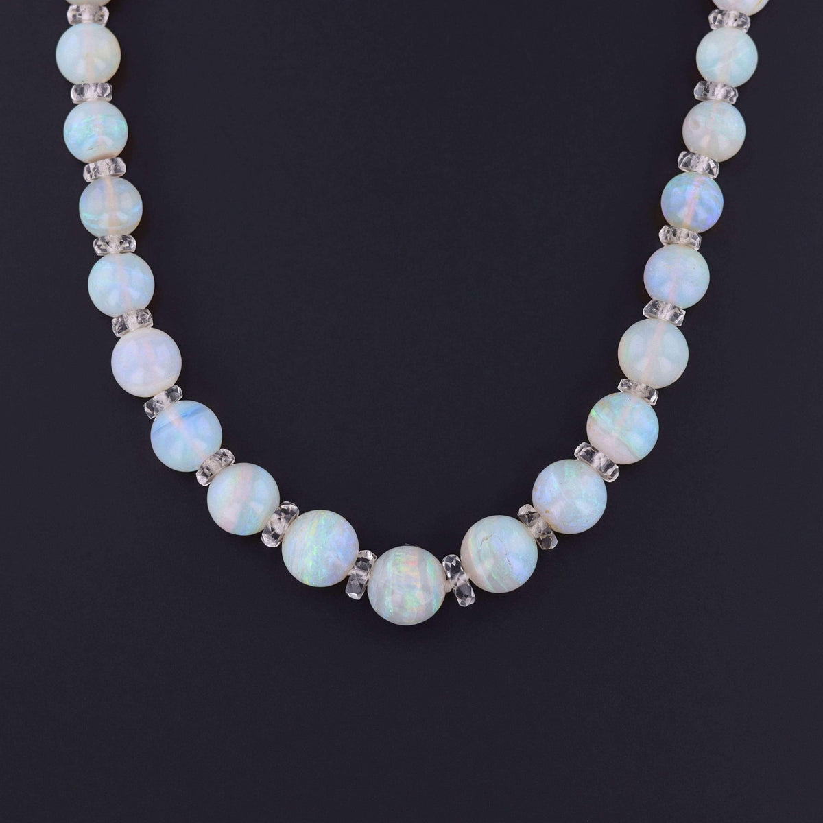 Vintage Art Deco Opal Bead Necklace - Trademark Antiques