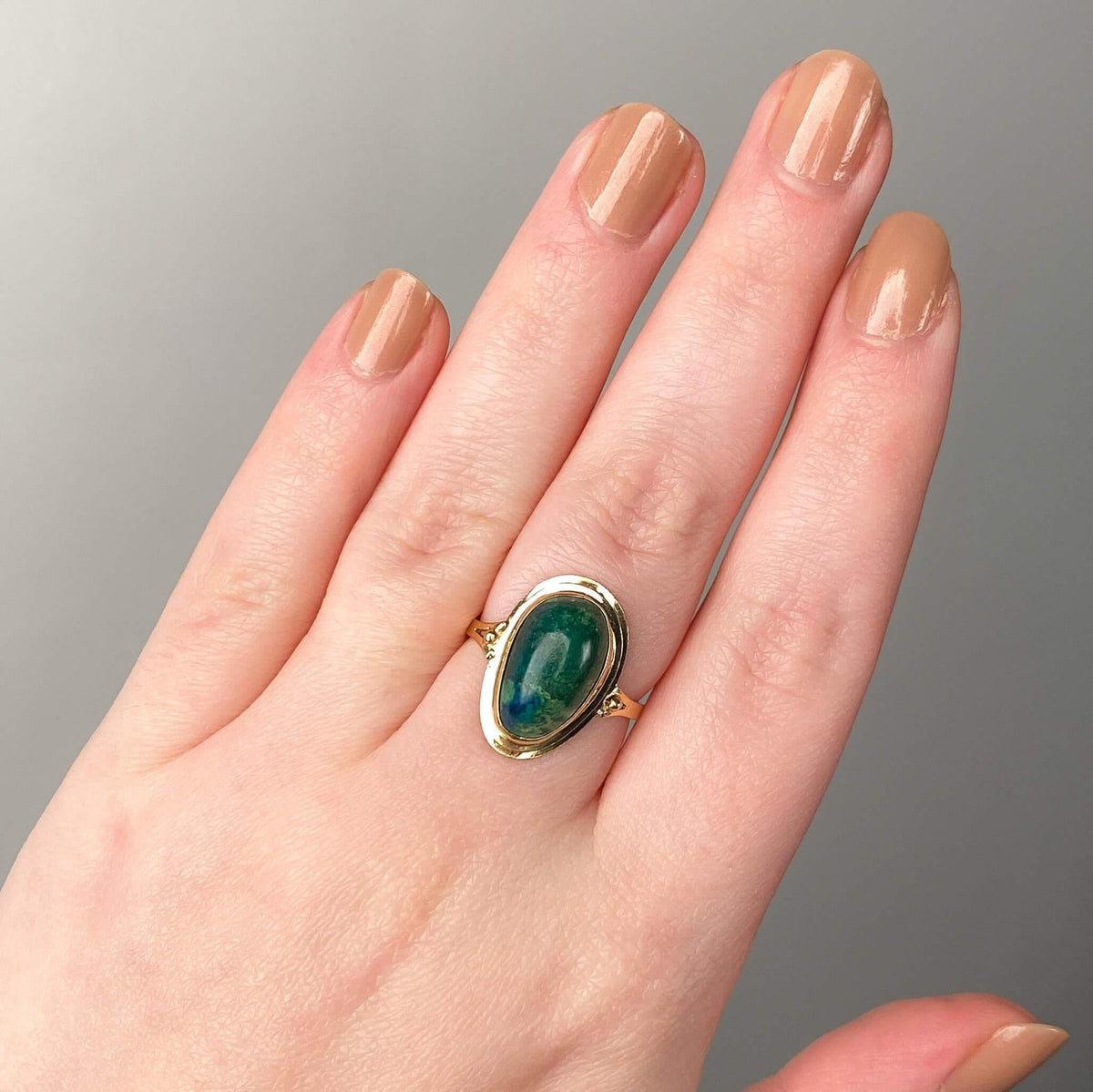 Vintage Azurite Malachite Ring of 14k Gold - Trademark Antiques