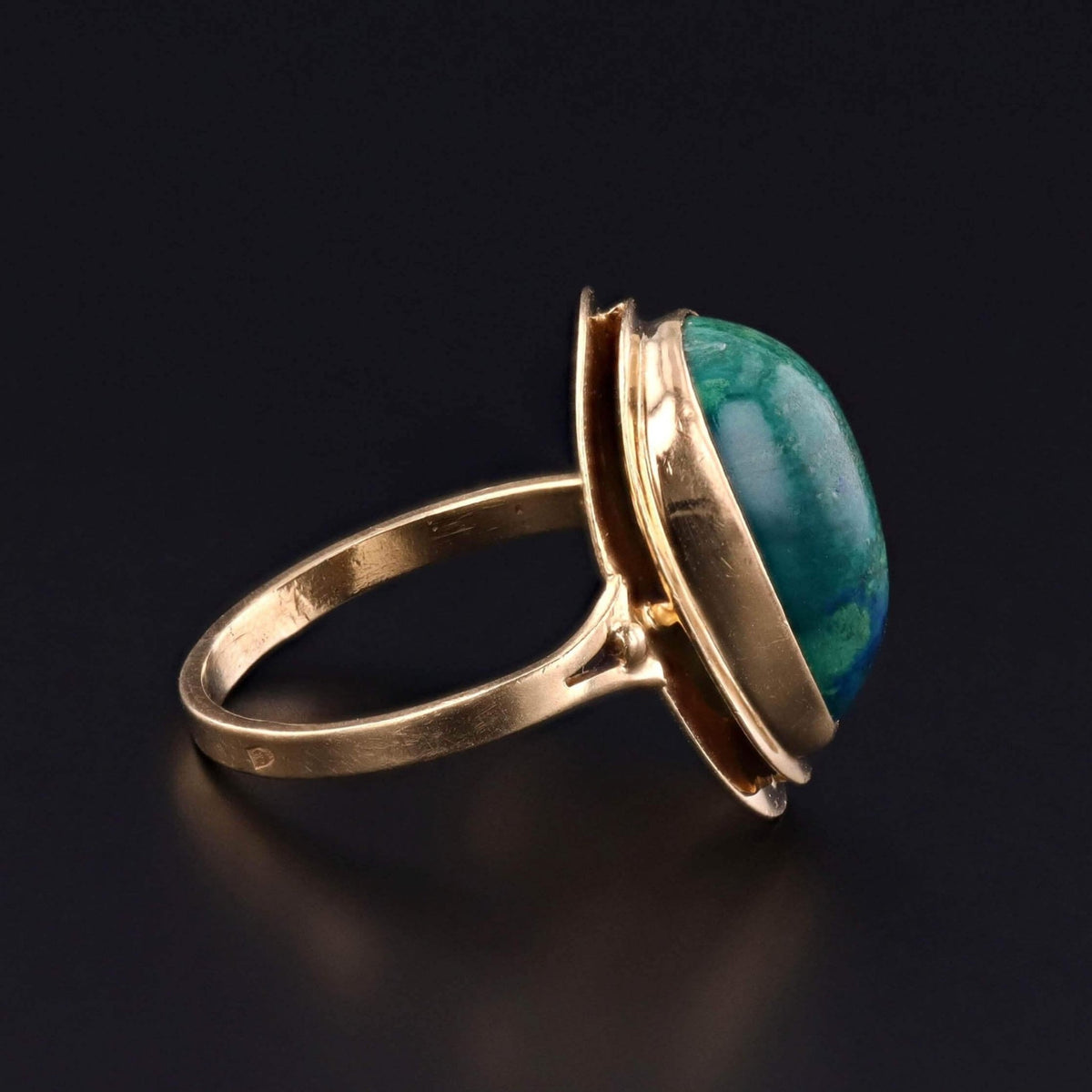 Vintage Azurite Malachite Ring of 14k Gold - Trademark Antiques