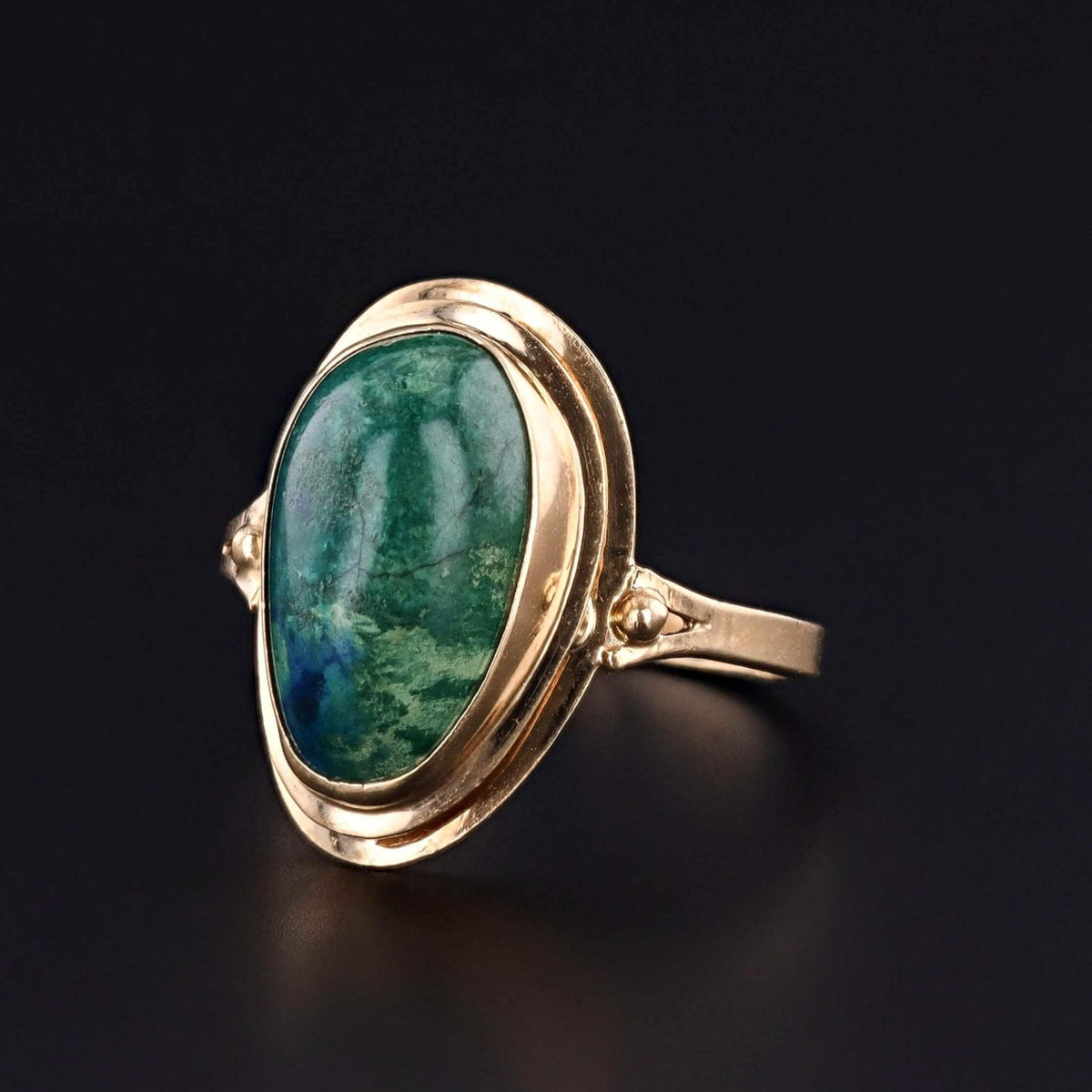 Vintage Azurite Malachite Ring of 14k Gold - Trademark Antiques