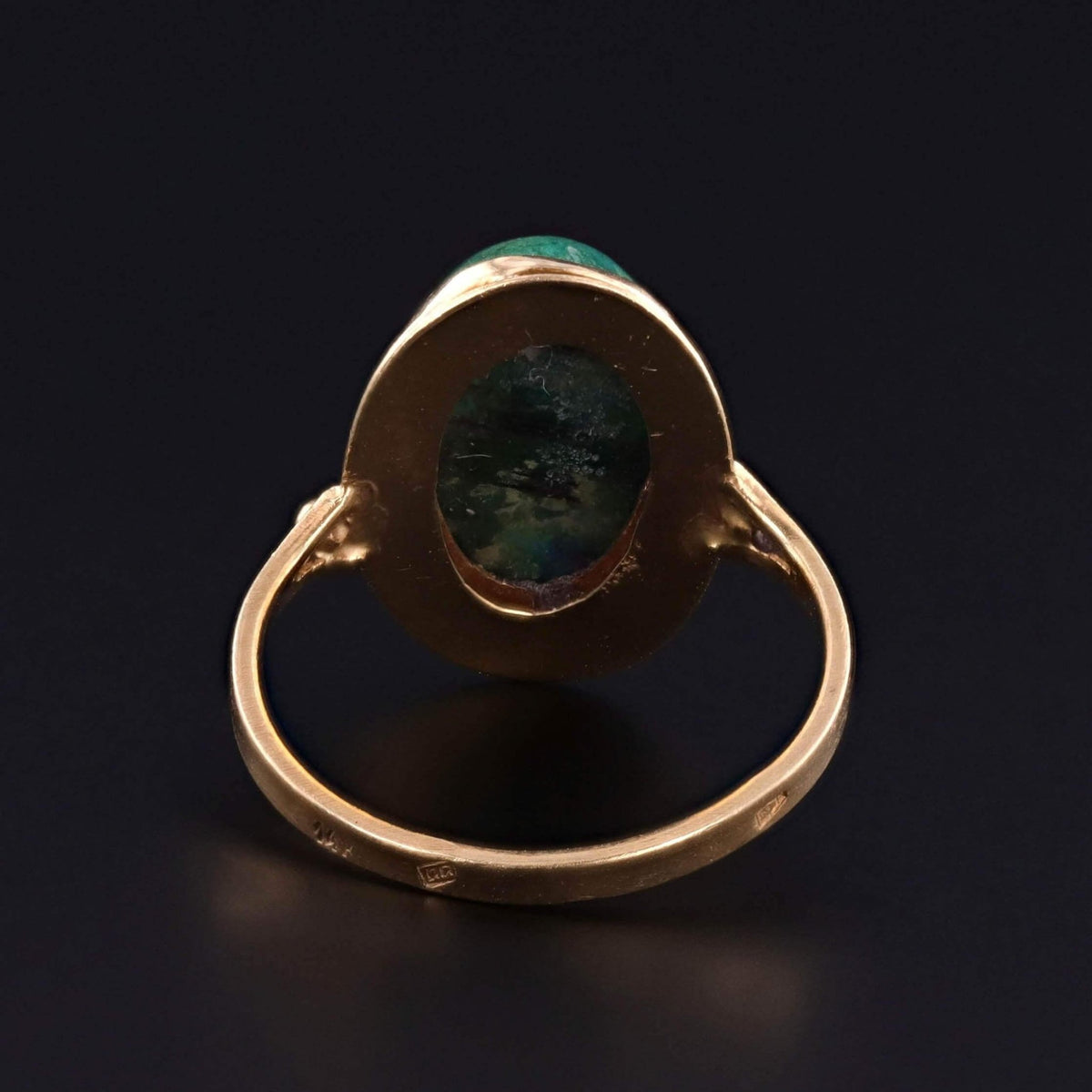 Vintage Azurite Malachite Ring of 14k Gold - Trademark Antiques