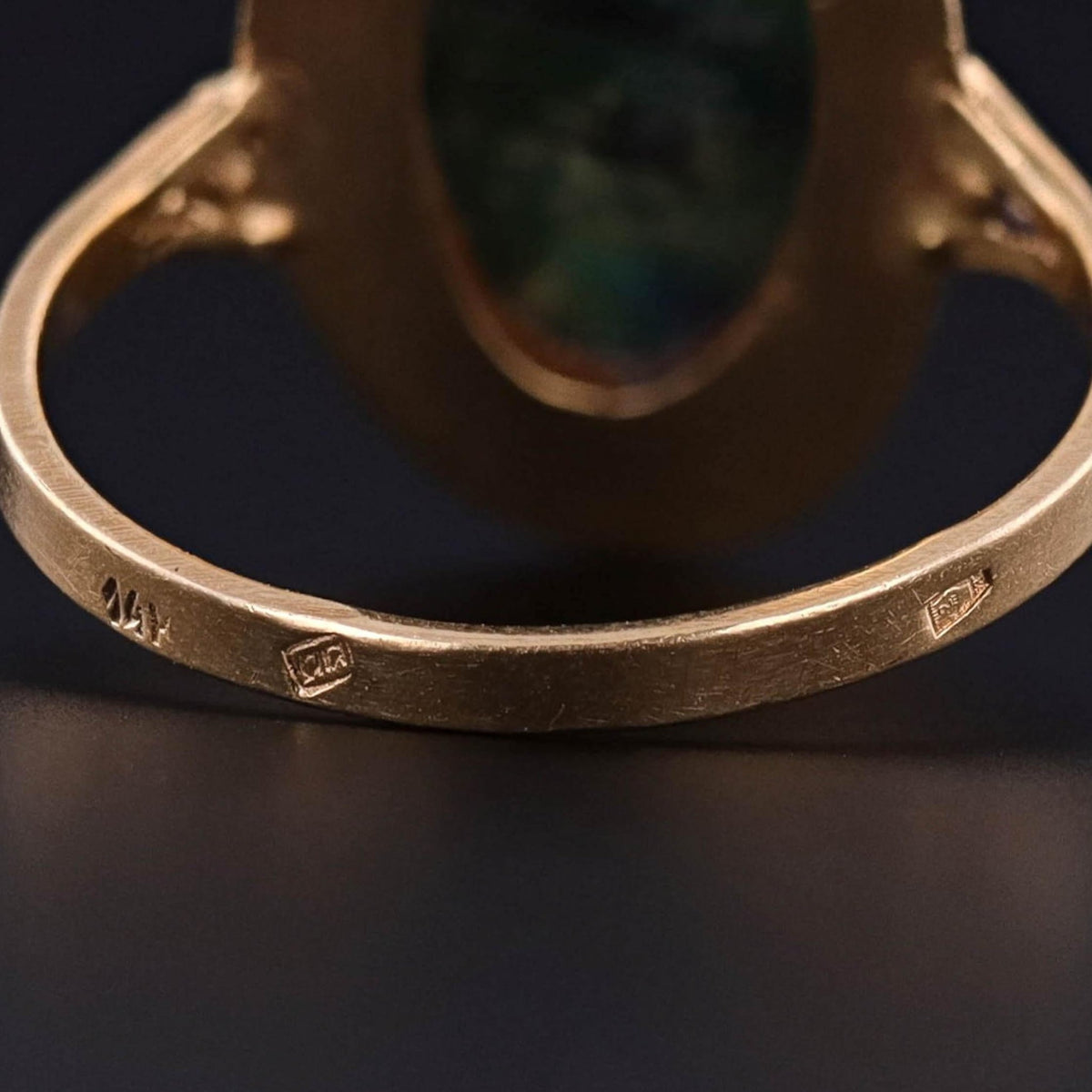 Vintage Azurite Malachite Ring of 14k Gold - Trademark Antiques