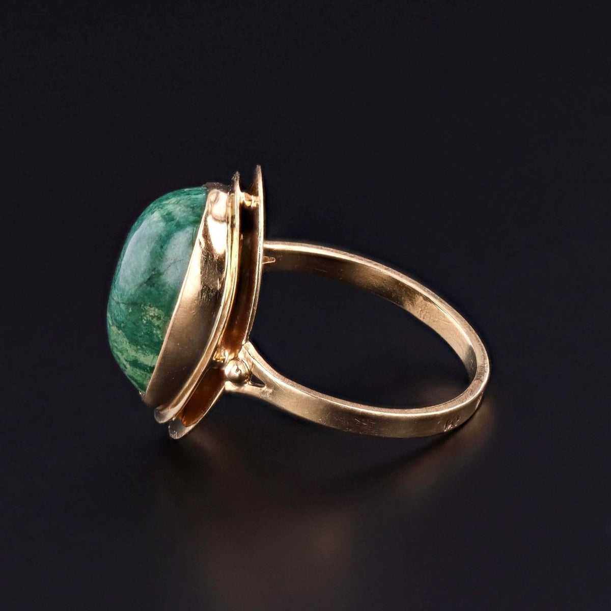 Vintage Azurite Malachite Ring of 14k Gold - Trademark Antiques