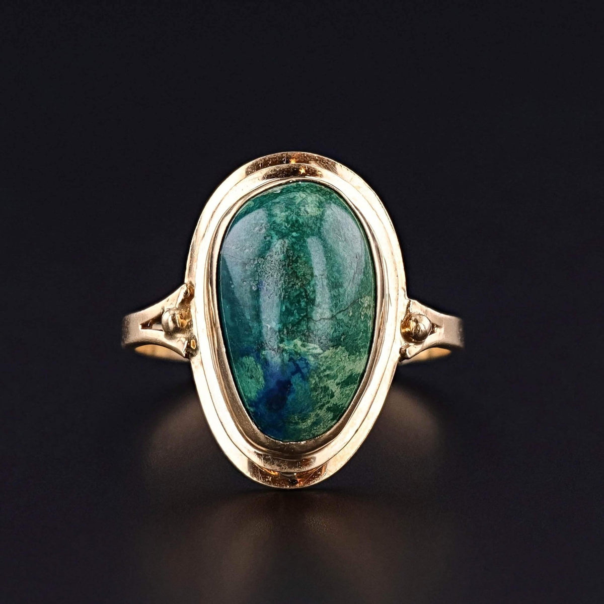 Vintage Azurite Malachite Ring of 14k Gold - Trademark Antiques