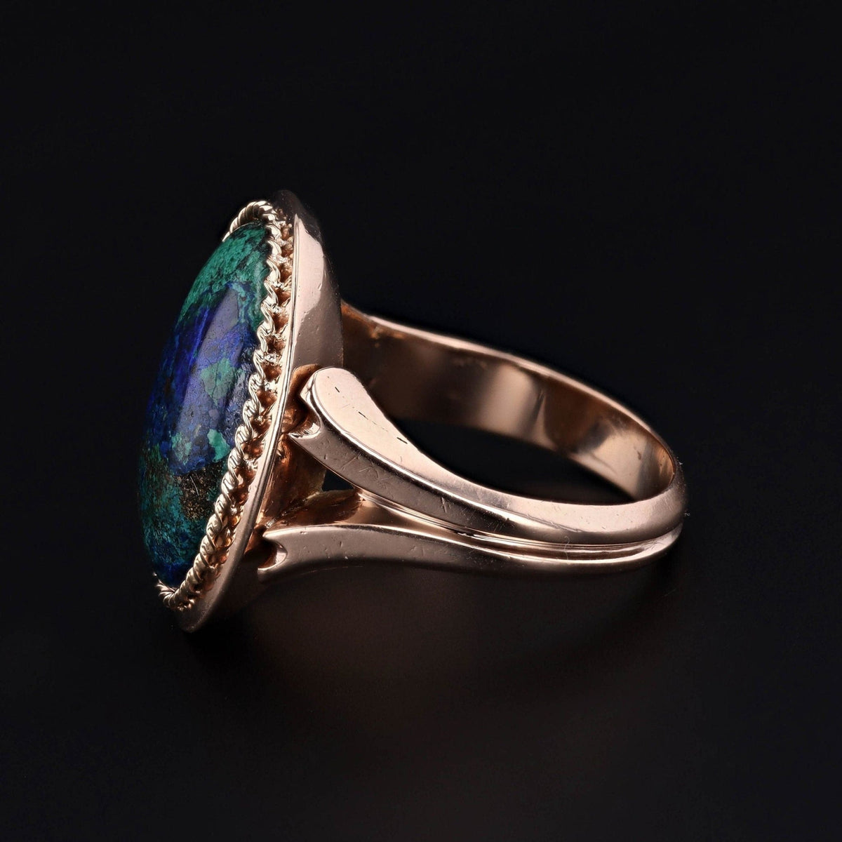 Vintage Azurite Malachite Ring of 14k Gold - Trademark Antiques