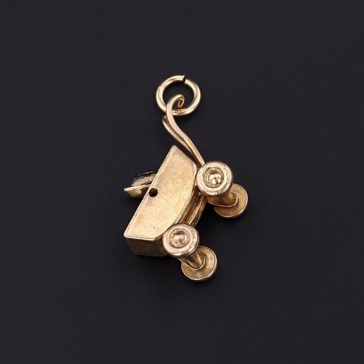 Vintage Baby in Carriage Charm of 14k Gold - Trademark Antiques