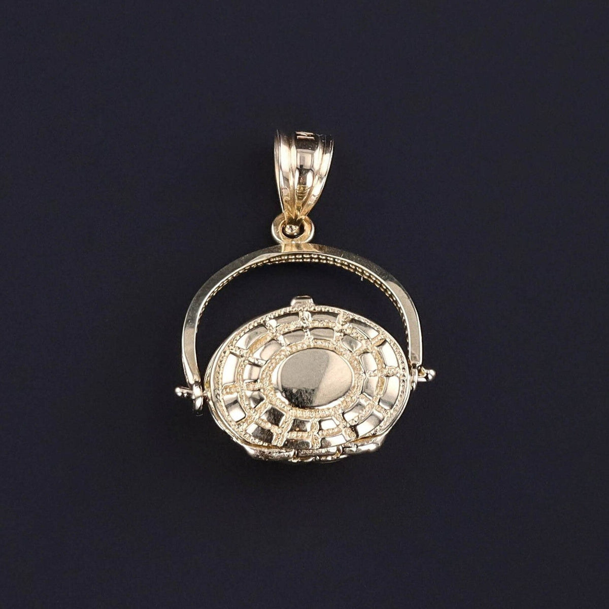 Vintage Basket Pendant of 14k Gold - Trademark Antiques