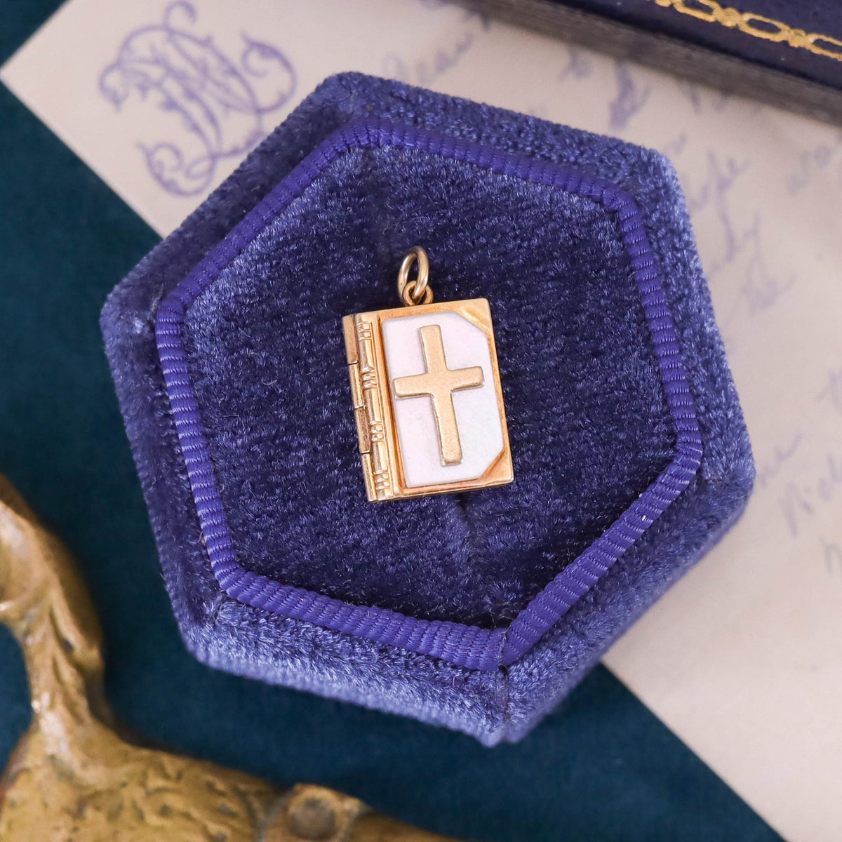 Vintage Bible Charm of 14k Gold - Trademark Antiques