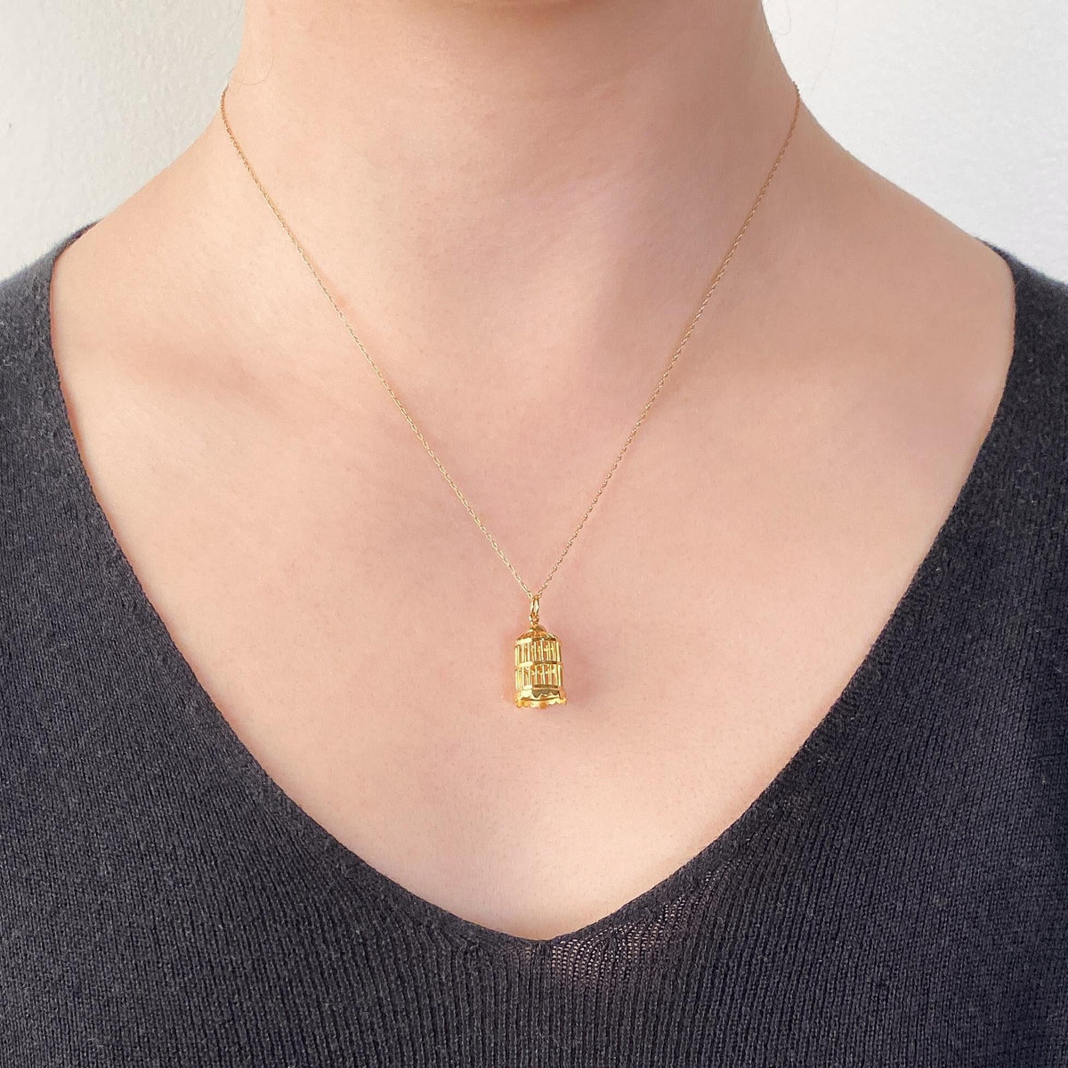 Vintage Bird Cage Charm of 14k Gold - Trademark Antiques
