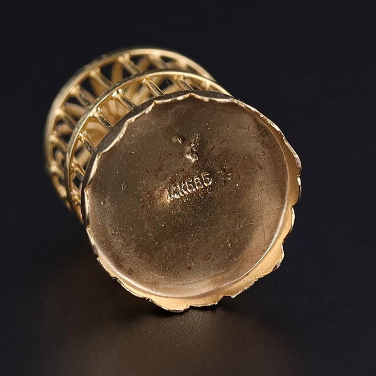 Vintage Bird Cage Charm of 14k Gold - Trademark Antiques