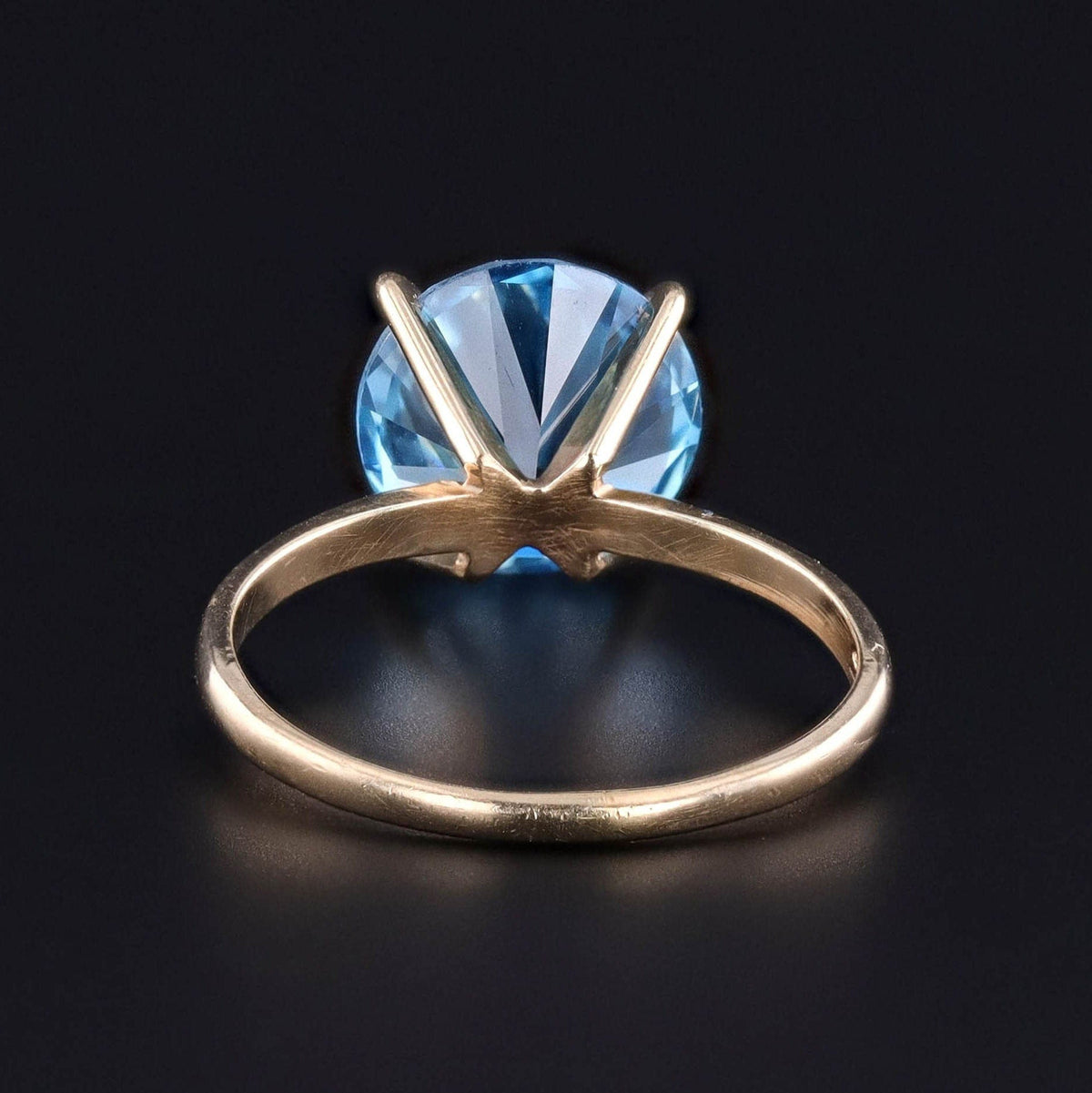 Vintage Blue Cubic Zirconia Ring of 14k Gold - Trademark Antiques