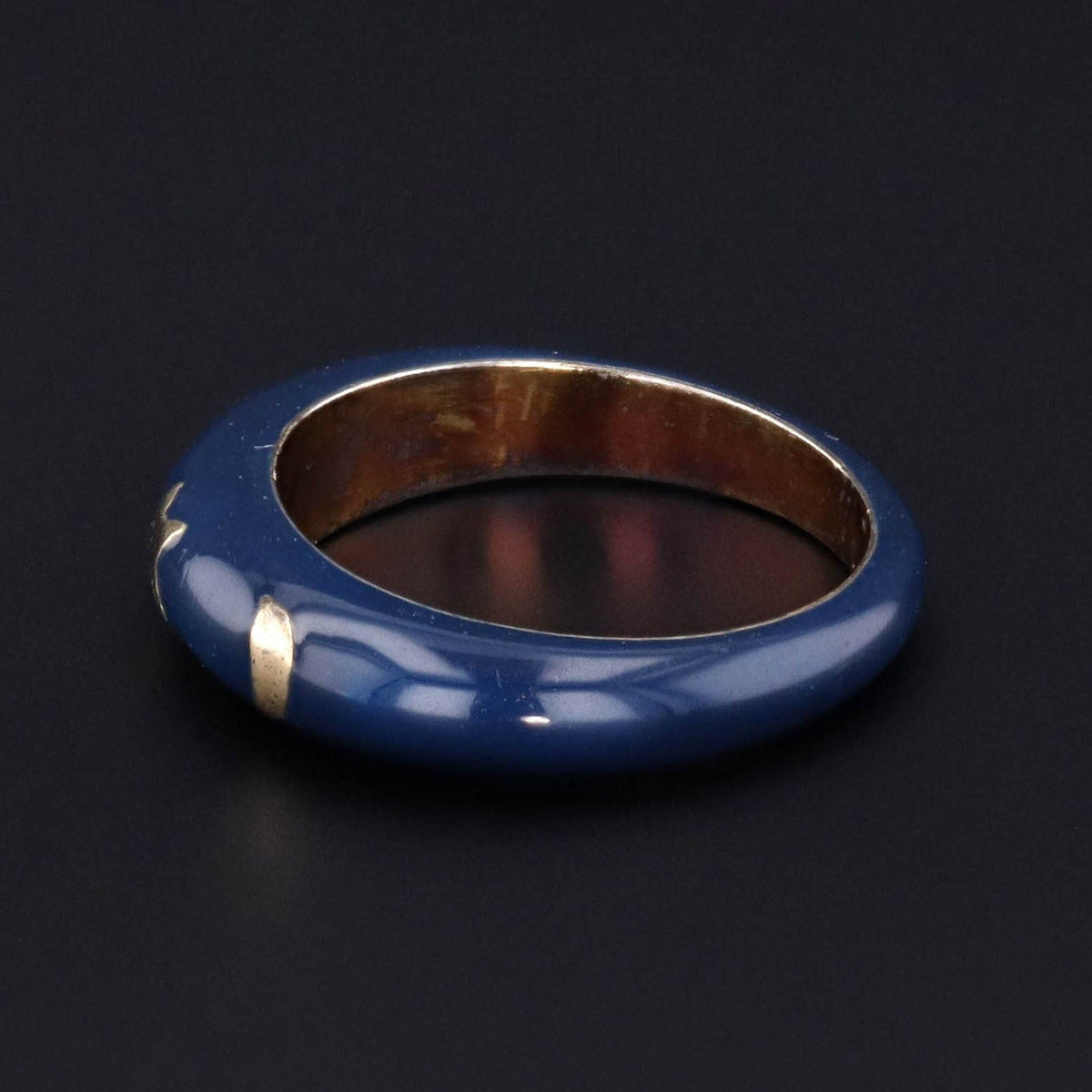 Vintage Blue Enamel Ring of 14k Gold - Trademark Antiques