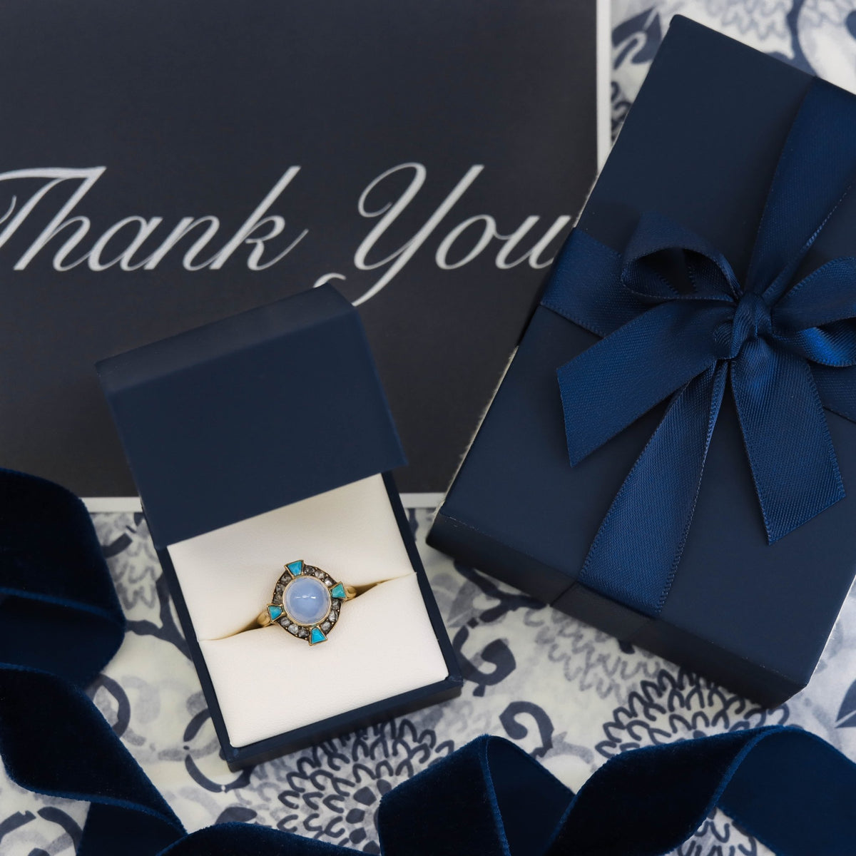 Vintage Blue Zircon Ring of 14k Gold - Trademark Antiques