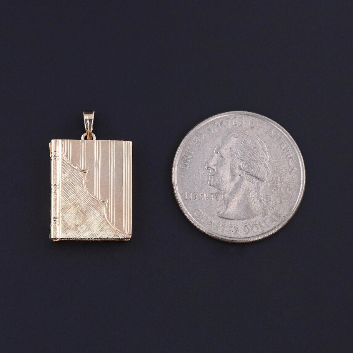 Vintage Book Locket of 14k Gold - Trademark Antiques