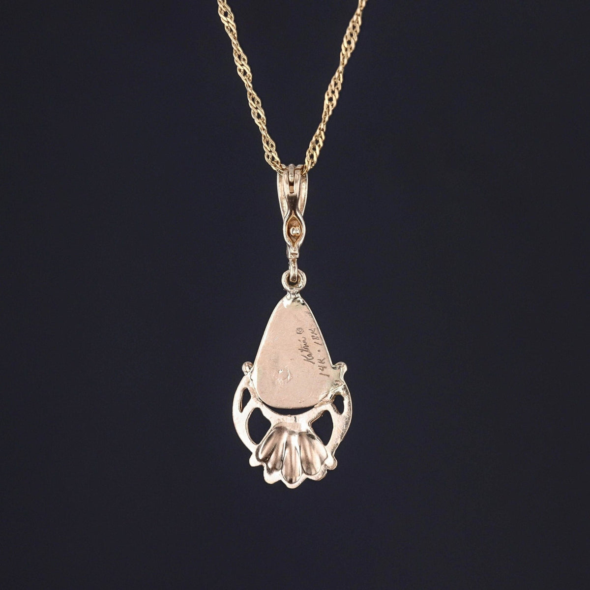 Vintage Boulder Opal Pendant of 14k Gold - Trademark Antiques