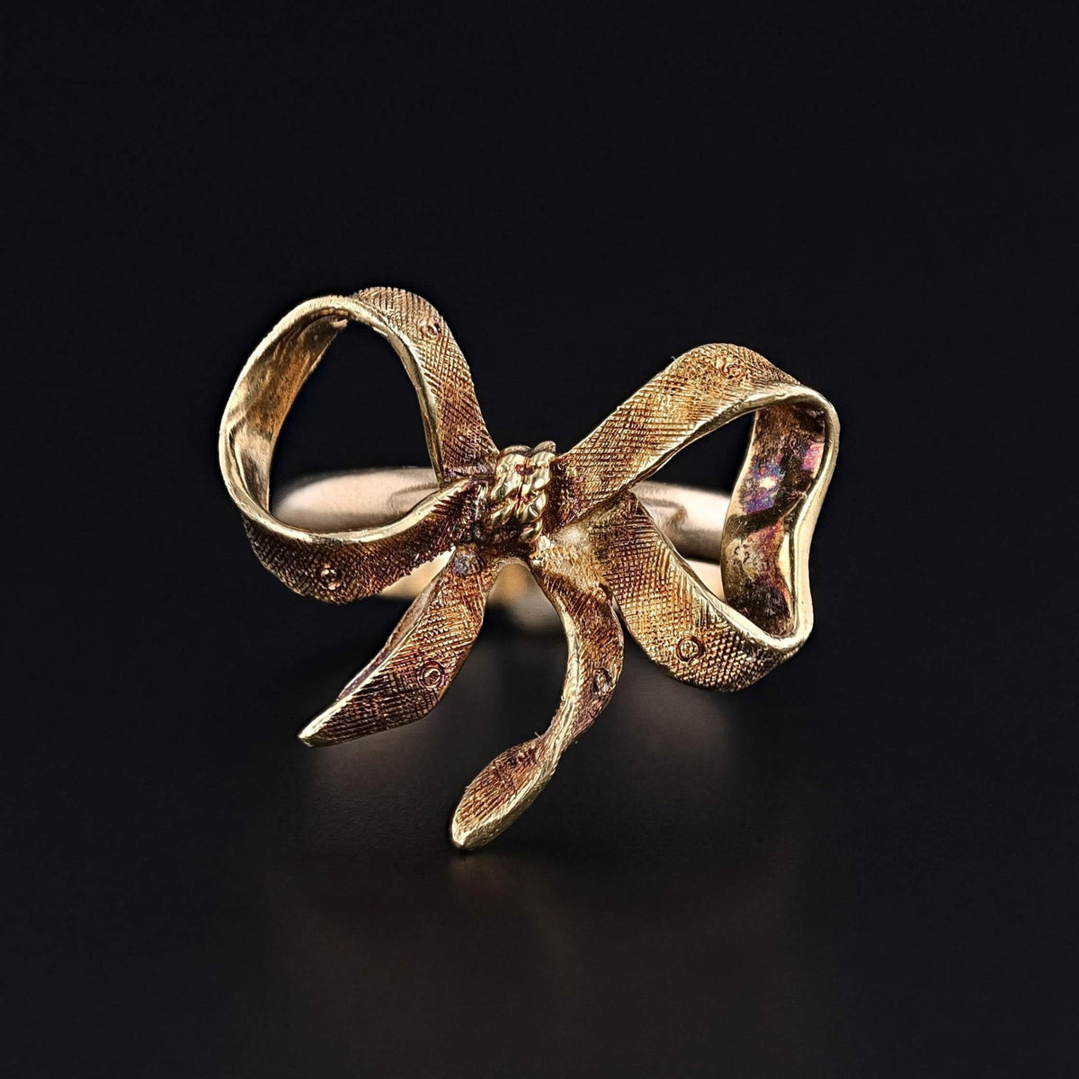 Vintage Bow Ring of 14k and 18k Gold - Trademark Antiques