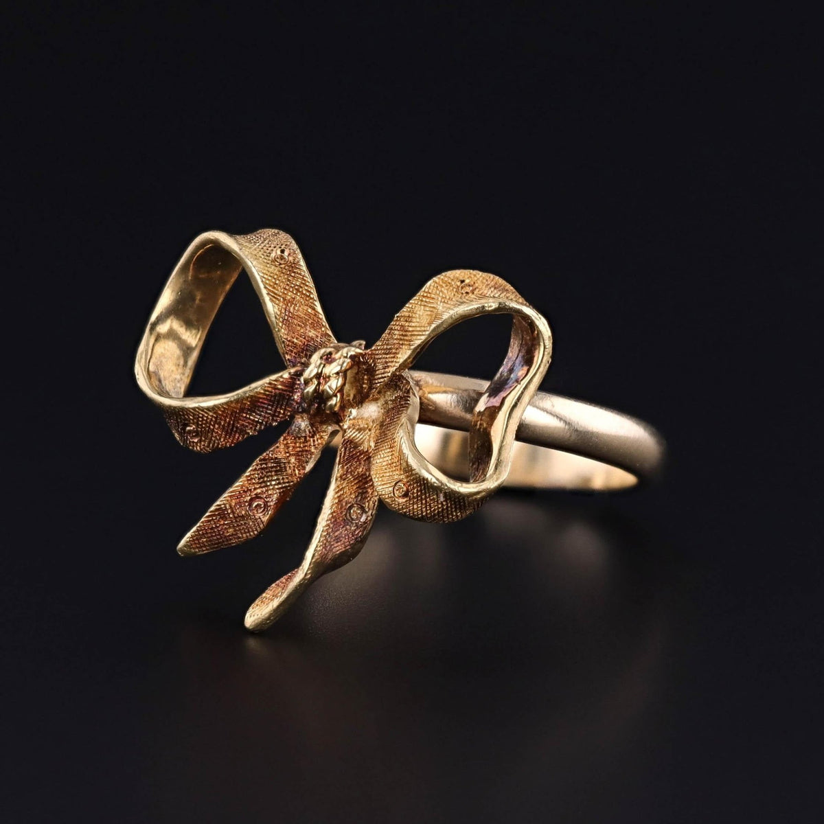 Vintage Bow Ring of 14k and 18k Gold - Trademark Antiques
