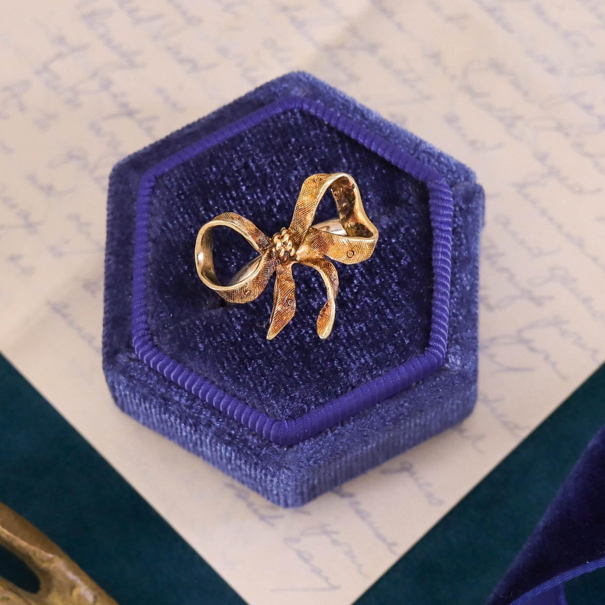 Vintage Bow Ring of 14k and 18k Gold - Trademark Antiques