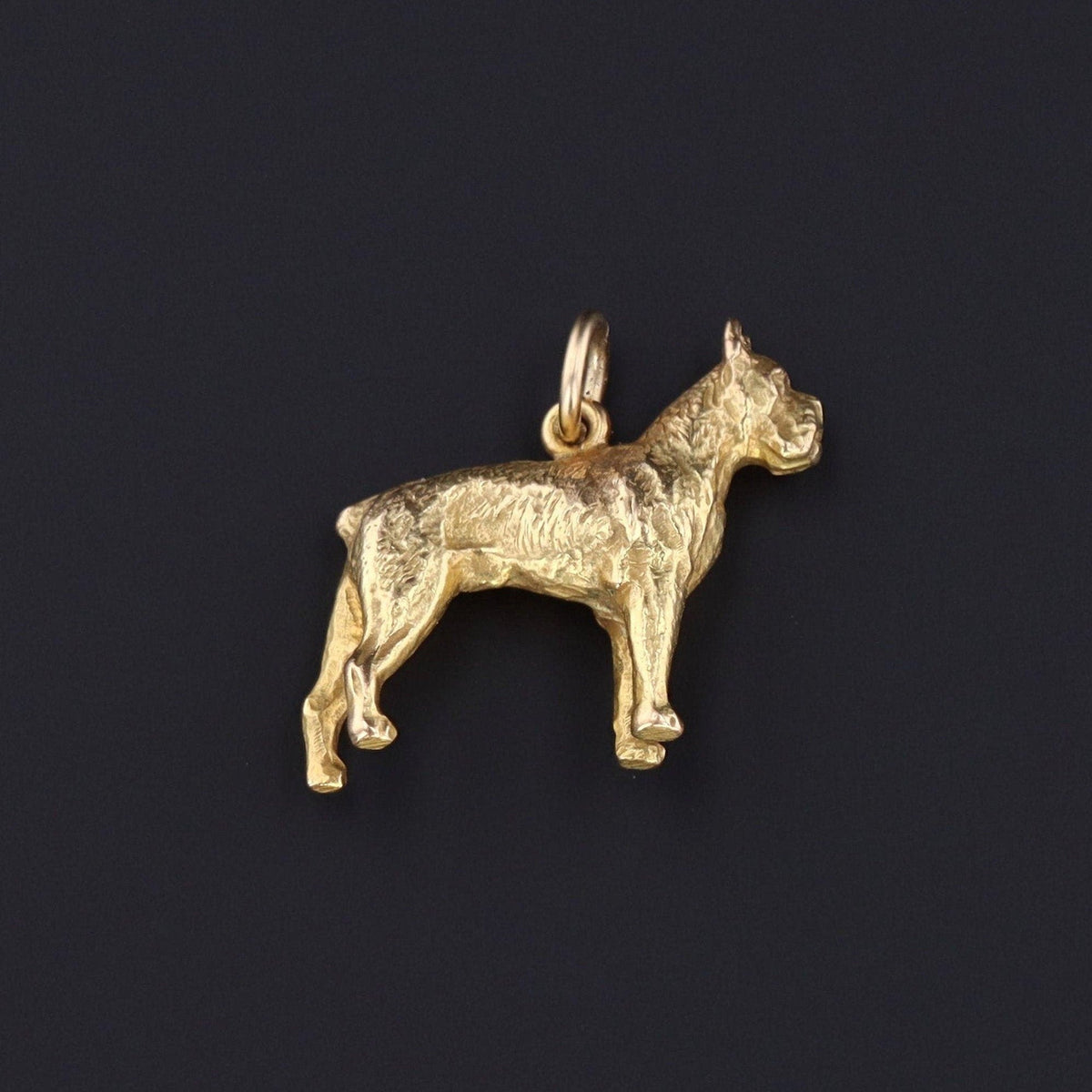Vintage Boxer Dog Charm of 14k Gold - Trademark Antiques